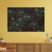Abstrakte Kunst Leinwand, Leuchtende Neonblumen Canvas Afdruk (Insitu (Woonkamer))