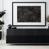 Abstrakte Kunst Leinwand, Leuchtende Neonblumen  Canvas Afdruk