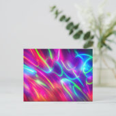 Abstrakte Neonfarben Briefkaart (Staand voorkant)