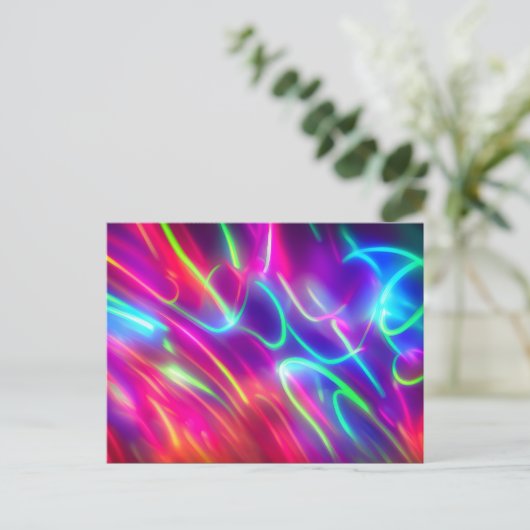 Abstrakte Neonfarben Briefkaart (Staand voorkant)