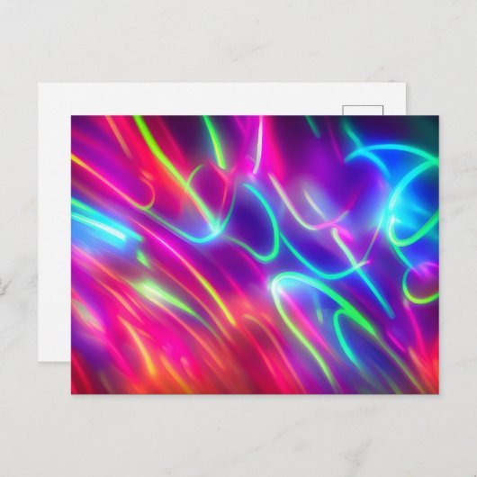 Abstrakte Neonfarben Briefkaart (Voorkant / Achterkant)