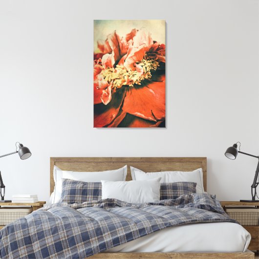 Abstrakte Pfingstrose Canvas Afdruk (Insitu (Slaapkamer))