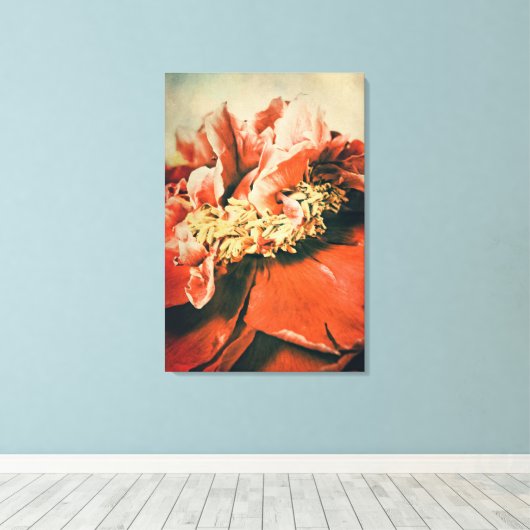 Abstrakte Pfingstrose Canvas Afdruk (Insitu (Houten vloer))