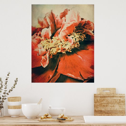 Abstrakte Pfingstrose Poster (Keuken)