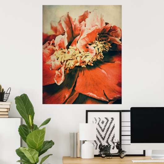 Abstrakte Pfingstrose Poster (Thuiskantoor)