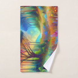 Abstrakte Waldlandschafts Grafik Handdoek