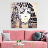 Abstrakter Cleopatra Kopf Canvas Afdruk (Insitu (Woonkamer))