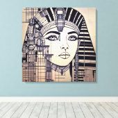Abstrakter Cleopatra Kopf Canvas Afdruk (Insitu (Houten vloer))