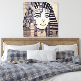 Abstrakter Cleopatra Kopf Canvas Afdruk