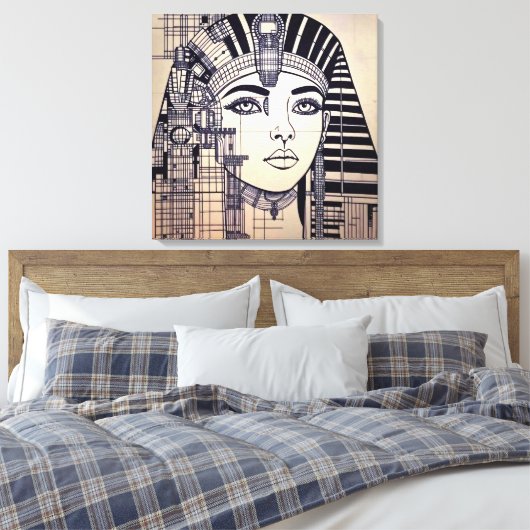 Abstrakter Cleopatra Kopf Canvas Afdruk (Insitu (Slaapkamer))