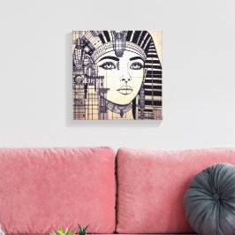 Abstrakter Cleopatra Kopf Canvas Afdruk