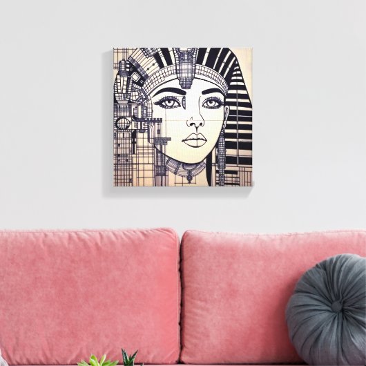 Abstrakter Cleopatra Kopf Canvas Afdruk (Insitu (Woonkamer))