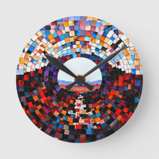Abstrakter Mosaikblick der Stille Ronde Klok
