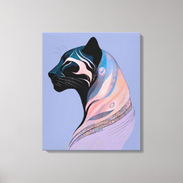 Abstrakter Panther Kopf in Pastellharmonie Canvas Afdruk