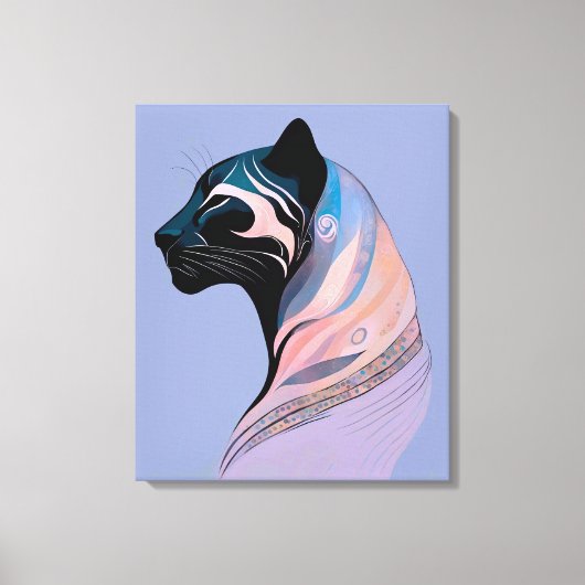 Abstrakter Panther Kopf in Pastellharmonie Canvas Afdruk (Voorkant)