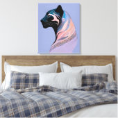 Abstrakter Panther Kopf in Pastellharmonie Canvas Afdruk (Insitu (Slaapkamer))