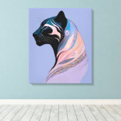 Abstrakter Panther Kopf in Pastellharmonie Canvas Afdruk (Insitu (Houten vloer))