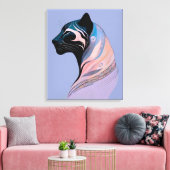 Abstrakter Panther Kopf in Pastellharmonie Canvas Afdruk (Insitu (Woonkamer))