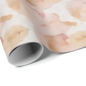 Abstraktes Aquarell Camouflage in Apricot Cadeaupapier (Rol Hoek)
