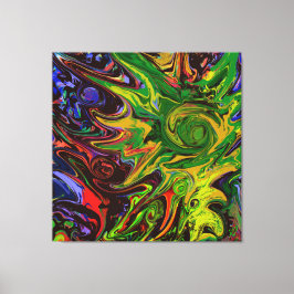 Abstraktes Bild mit dem Titel "Welten entstehen" Canvas Afdruk