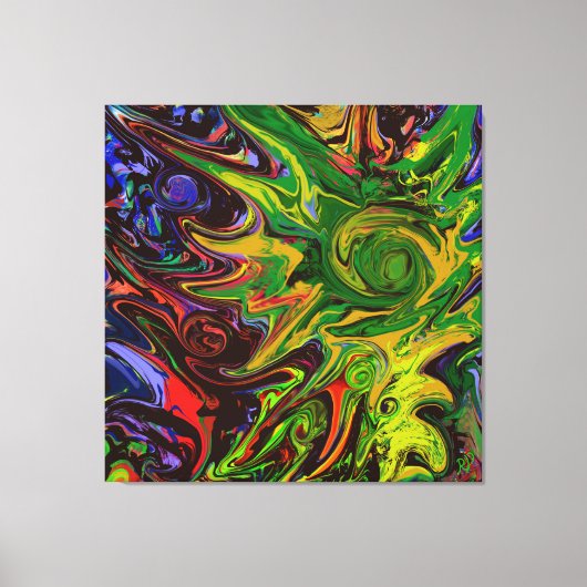 Abstraktes Bild mit dem Titel "Welten entstehen" Canvas Afdruk (Voorkant)