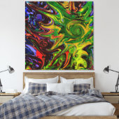 Abstraktes Bild mit dem Titel "Welten entstehen" Canvas Afdruk (Insitu (Slaapkamer))