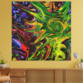 Abstraktes Bild mit dem Titel "Welten entstehen" Canvas Afdruk (Insitu (Woonkamer))