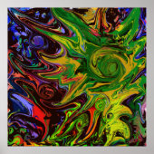 Abstraktes Bild mit dem Titel "Welten entstehen" Poster (Voorkant)