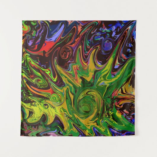 Abstraktes Bild mit dem Titel "Welten entstehen" Wandkleed (Voorkant (horizontaal))