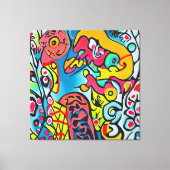 Abstraktes buntes Kunstwerk Canvas Afdruk (Voorkant)