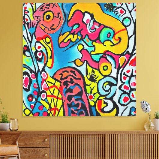 Abstraktes buntes Kunstwerk Canvas Afdruk (Insitu (Woonkamer))