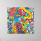 Abstraktes buntes Kunstwerk Canvas Afdruk (Voorkant)