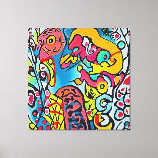 Abstraktes buntes Kunstwerk Canvas Afdruk (Voorkant)