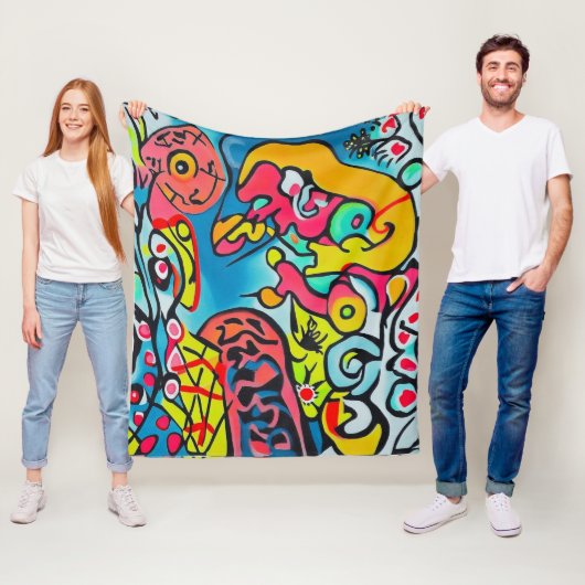 Abstraktes Design Fleece Deken (In situ)