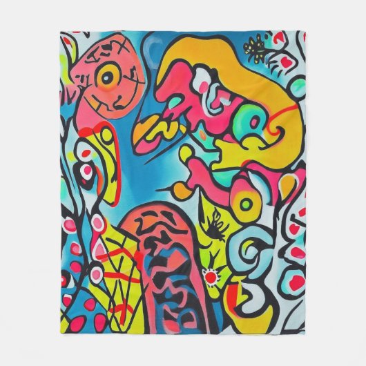 Abstraktes Design Fleece Deken (Voorkant)