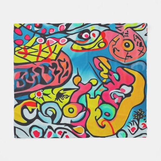Abstraktes Design Fleece Deken (Voorkant (Horizontaal))