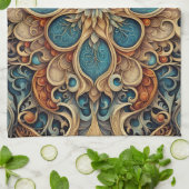 abstraktes florales Muster 7 Theedoek (Gevouwen)