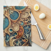 abstraktes florales Muster 7 Theedoek (Quarter Fold)