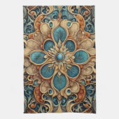 abstraktes florales Muster 7 Theedoek (Verticaal)