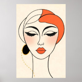 Abstraktes minimalistisches Porträt Poster