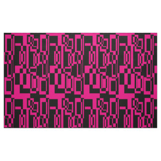 Abstraktes Pink/Schwarz Muster Formen Stof