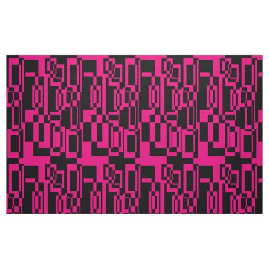 Abstraktes Pink/Schwarz Muster Formen Stof (Fat Quarter)
