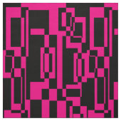 Abstraktes Pink/Schwarz Muster Formen Stof (Swatch)