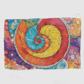 Abstraktes Schnecken Muster, multicolor Golfhanddoek (Horizontaal)