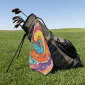Abstraktes Schnecken Muster, multicolor Golfhanddoek (Groen)