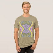abstrato amarelo Tri-Blend shirt (Voorkant volledig)