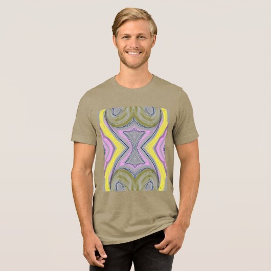 abstrato amarelo Tri-Blend shirt (Voorkant volledig)