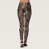 Abstrato entalhado em mogno e vermel ho escuro leggings (Achterkant)