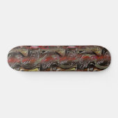Abstrato entalhado em mogno e vermel ho escuro persoonlijk skateboard (Horizontaal)
