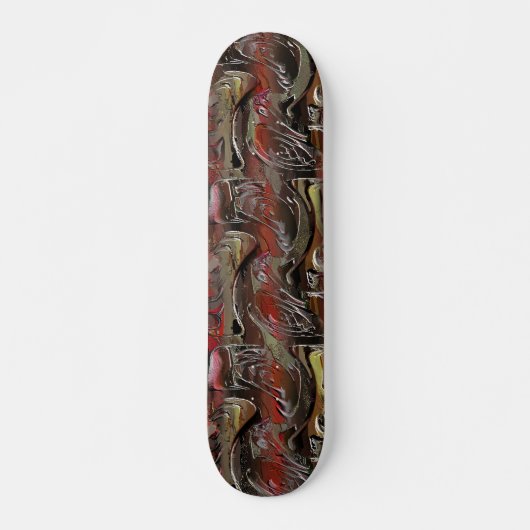 Abstrato entalhado em mogno e vermel ho escuro persoonlijk skateboard (Voorkant)